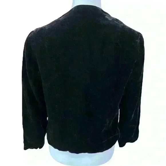 Vintage 50s 60s black velvet cropped bolero no size see measurements - Picture 4 of 5